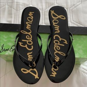 Sam Edelman Black Flip Flops